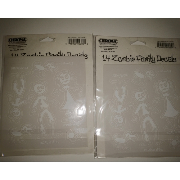 Zombie Family Car Decals, NWT, Goth Cute, 3/$24 - Picture 2 of 3